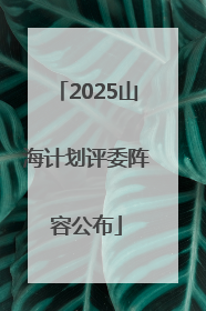 2025山海计划评委阵容公布