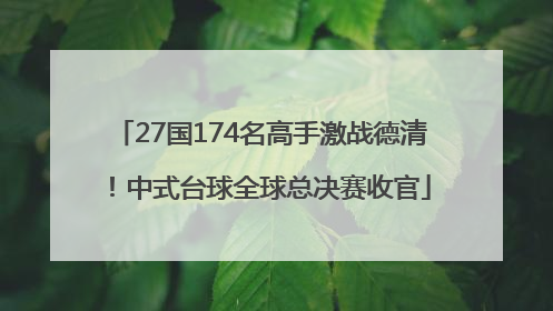 27国174名高手激战德清！中式台球全球总决赛收官