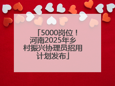 5000岗位！河南2025年乡村振兴协理员招用计划发布