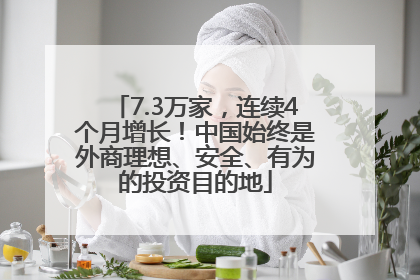 7.3万家，连续4个月增长！中国始终是外商理想、安全、有为的投资目的地