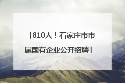 810人！石家庄市市属国有企业公开招聘