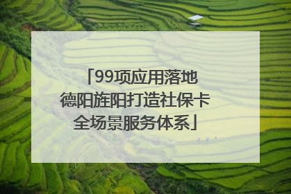 99项应用落地 德阳旌阳打造社保卡全场景服务体系